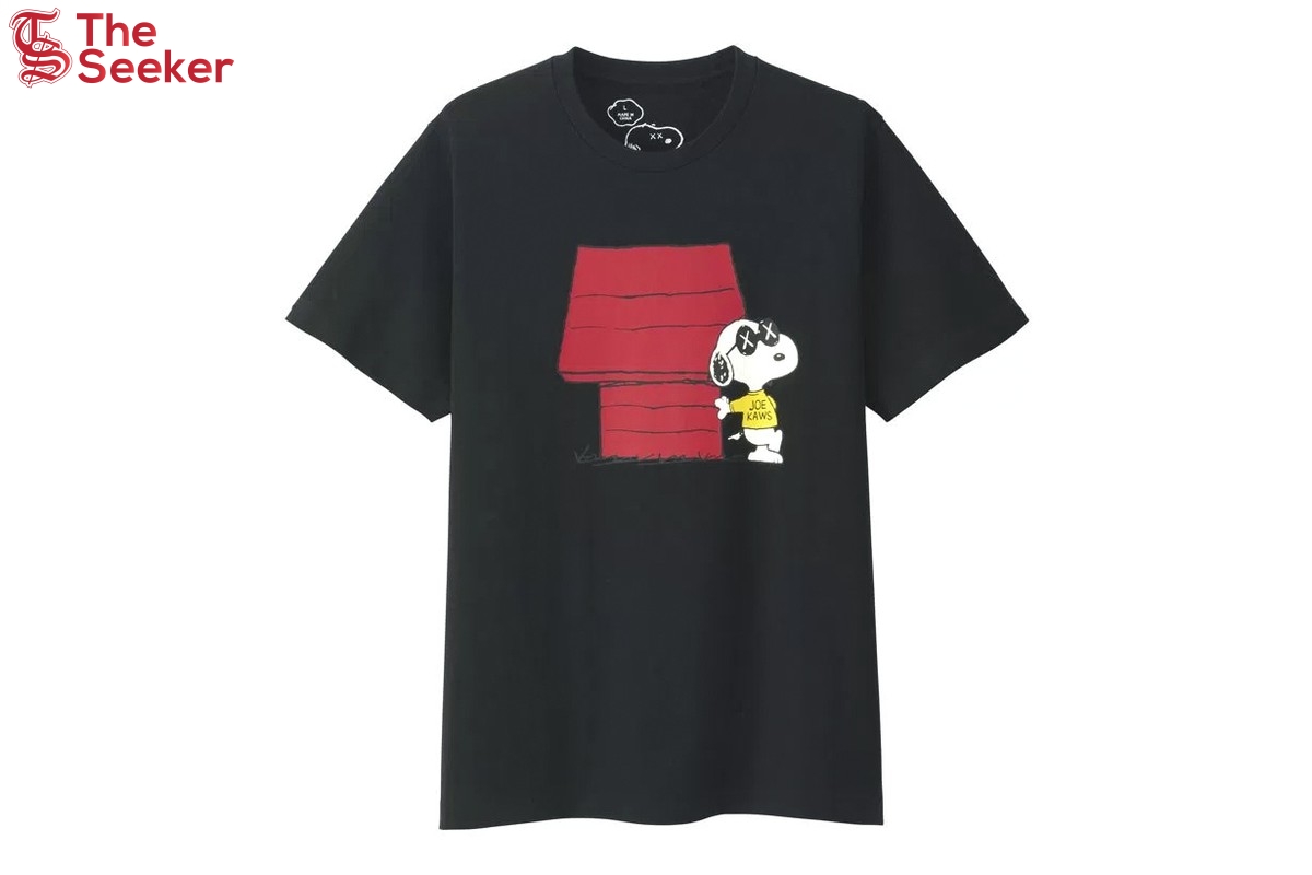 KAWS x Uniqlo x Peanuts Joe Kaws Doghouse Tee Black