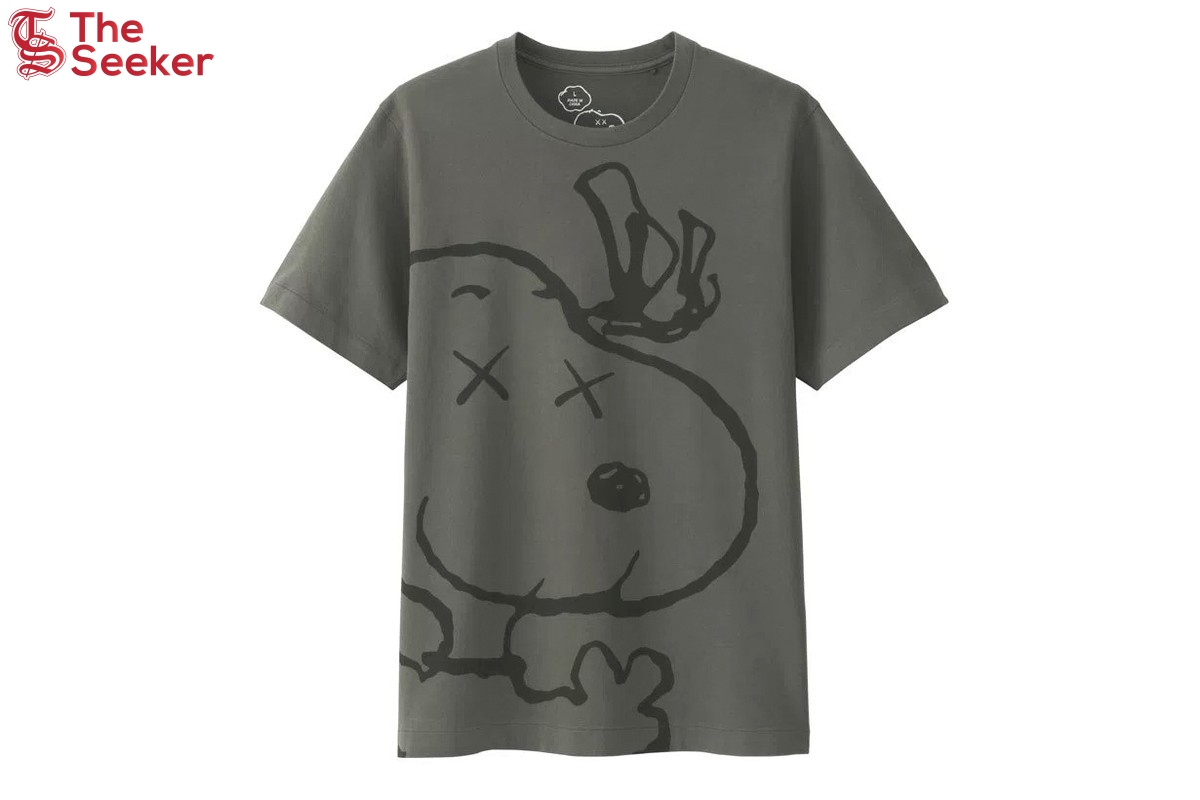 KAWS x Uniqlo x Peanuts Snoopy Face Tee Gray