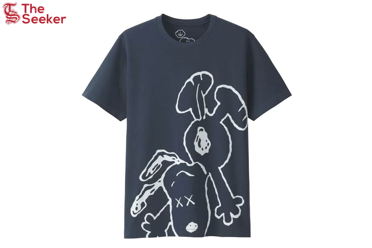 KAWS x Uniqlo x Peanuts Snoopy Falling Tee Navy