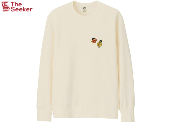 KAWS x Uniqlo x Sesame Street Bert & Ernie Heads Sweatshirt (Japanese Sizing) Natural