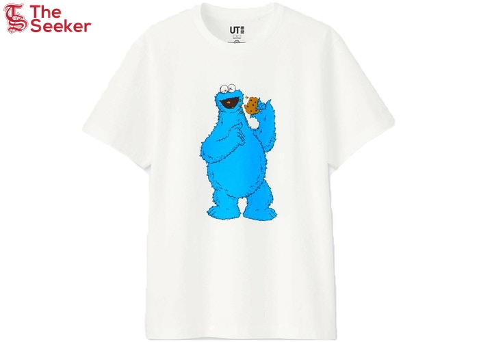 KAWS x Uniqlo x Sesame Street Cookie Monster Tee (Japanese Sizing) White