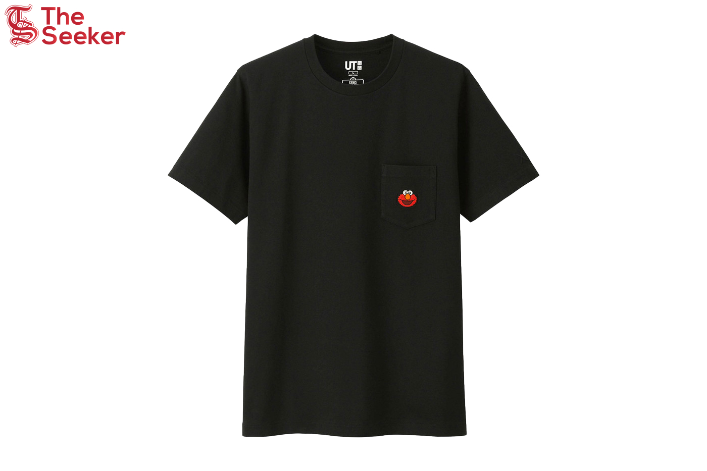 KAWS x Uniqlo x Sesame Street Elmo Pocket Tee Black