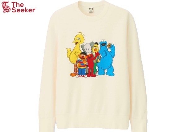 KAWS x Uniqlo x Sesame Street Group #2 Sweatshirt (Japanese Sizing) Natural