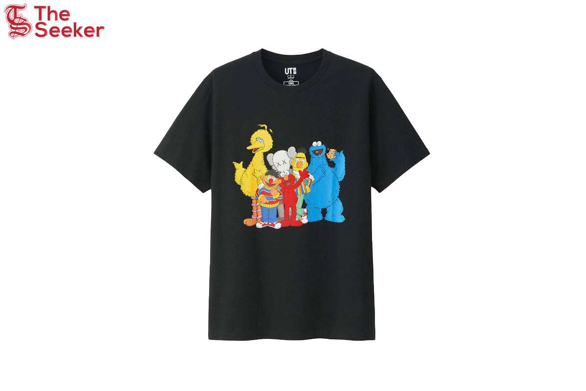 KAWS x Uniqlo x Sesame Street Group #2 Tee Black