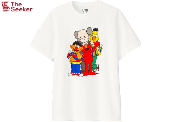 KAWS x Uniqlo x Sesame Street Group Tee (Japanese Sizing) White