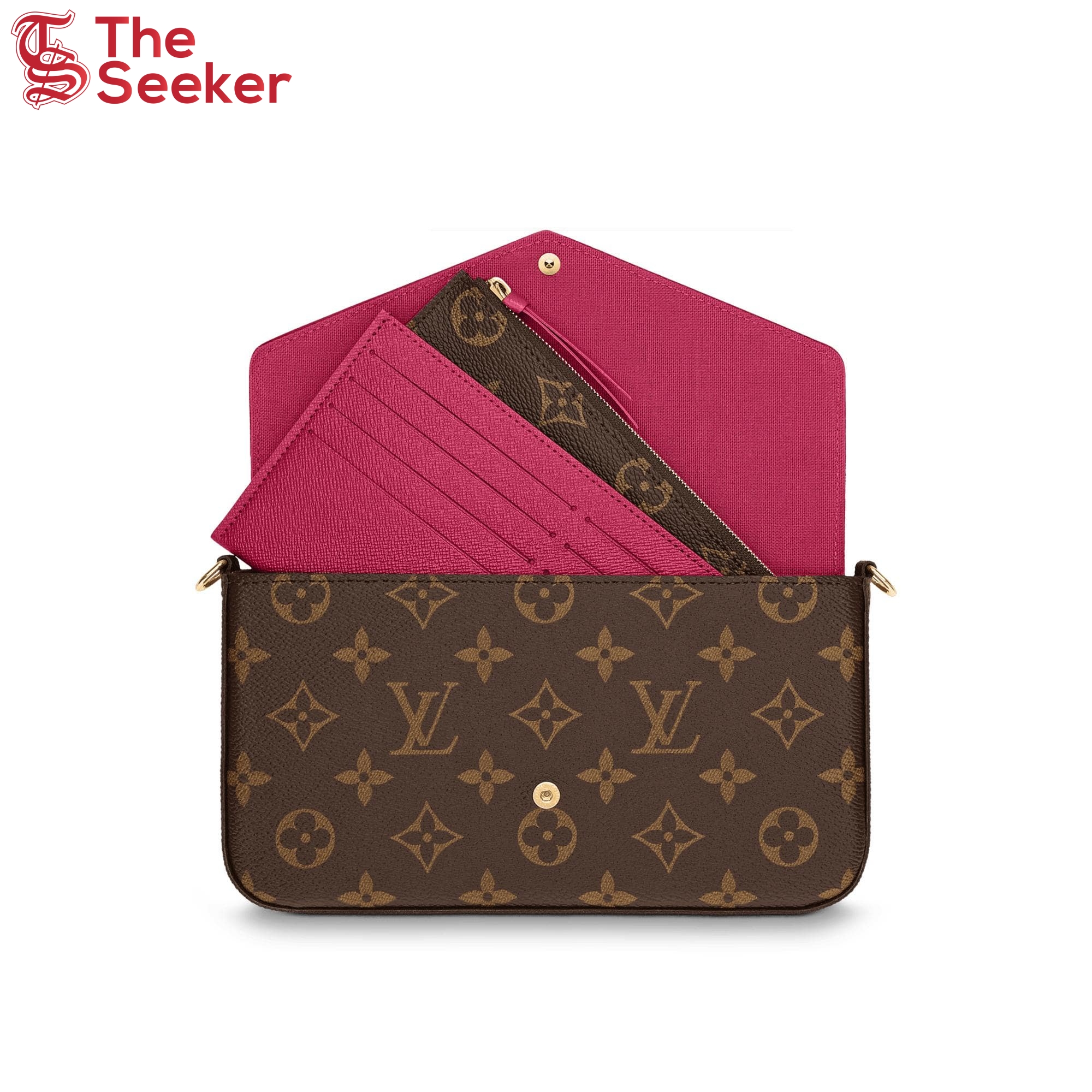 Louis Vuitton Pochette Felicie Monogram Fuchsia Lining