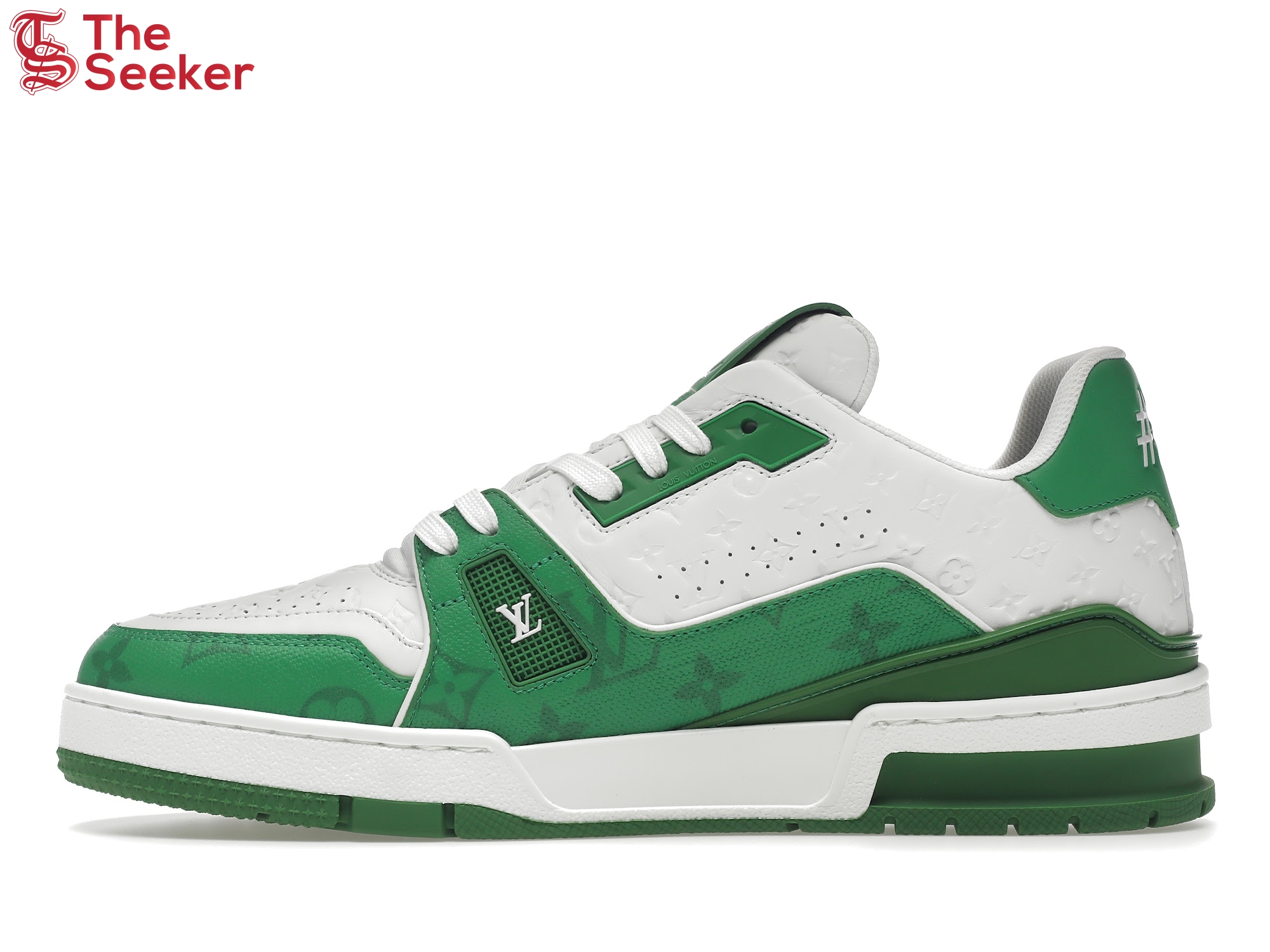 louis vuitton trainer #54 signature green White