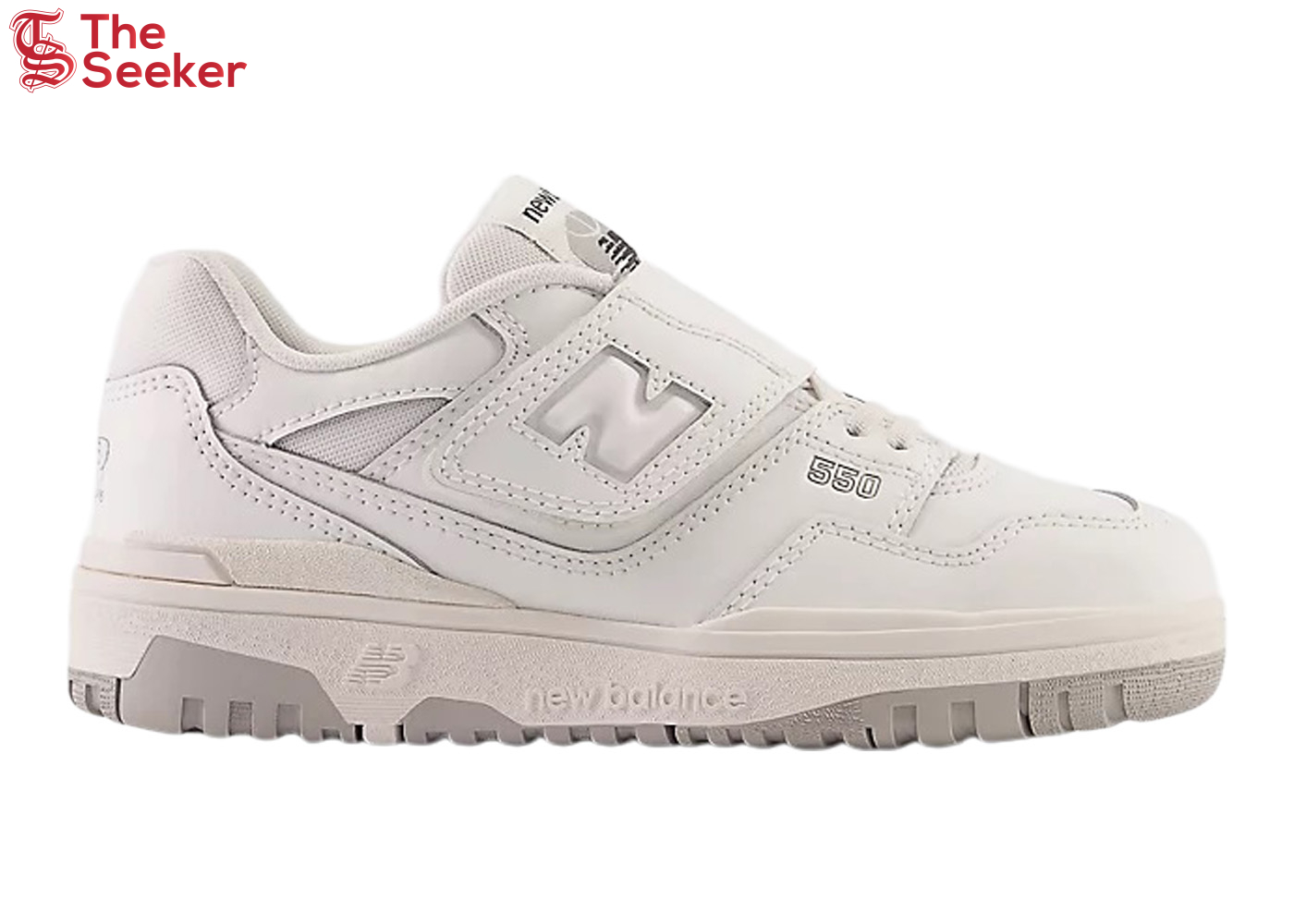 New Balance 550 Bungee Lace Top Strap White Grey