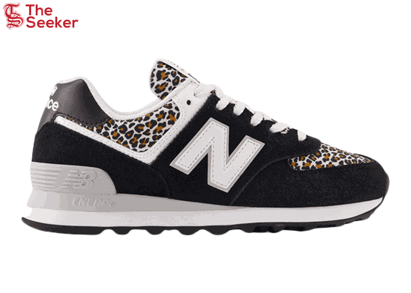 New Balance 574 Black Beige Leopard Print (Women's)