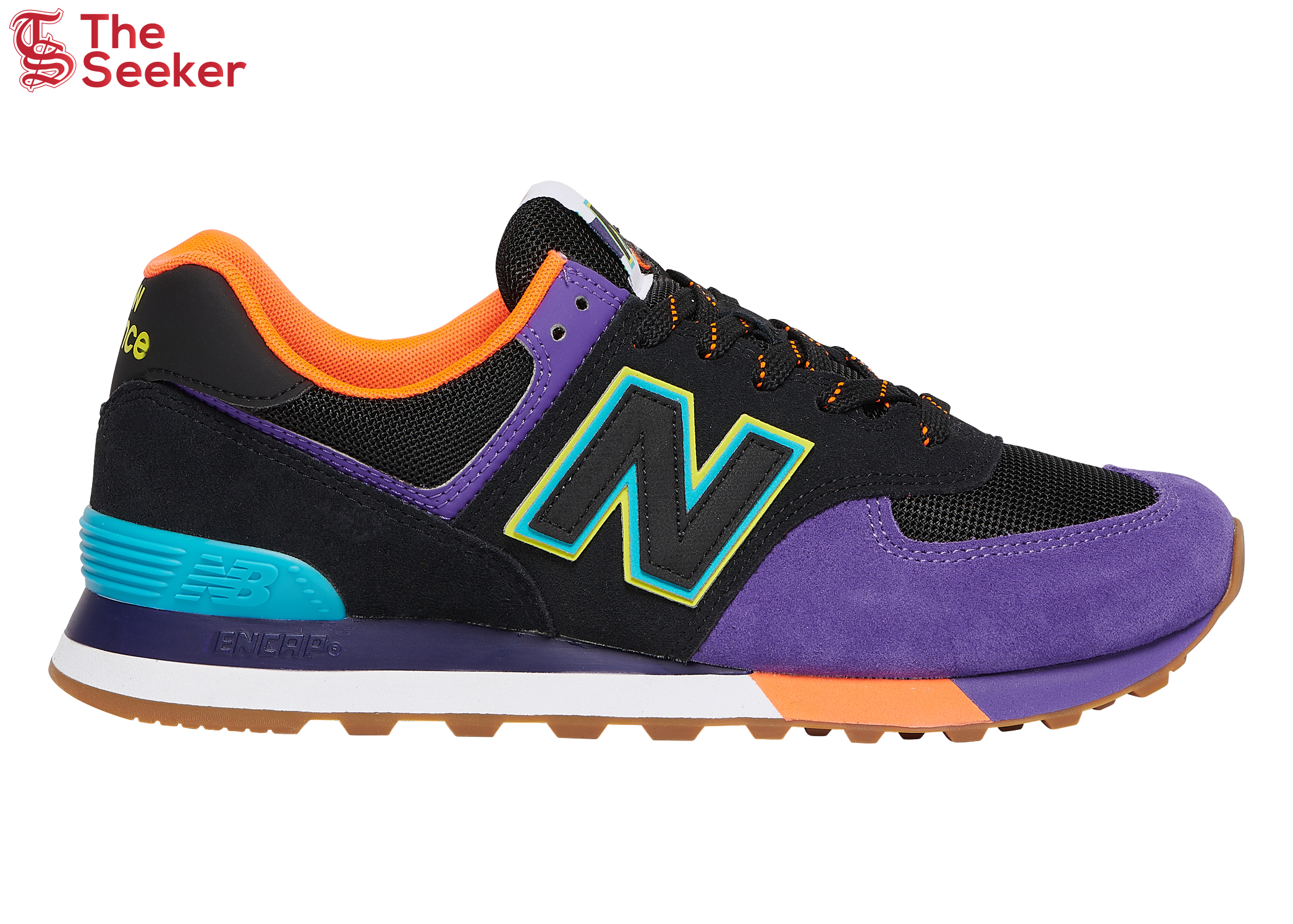 New Balance 574 Black Purple Orange Blue