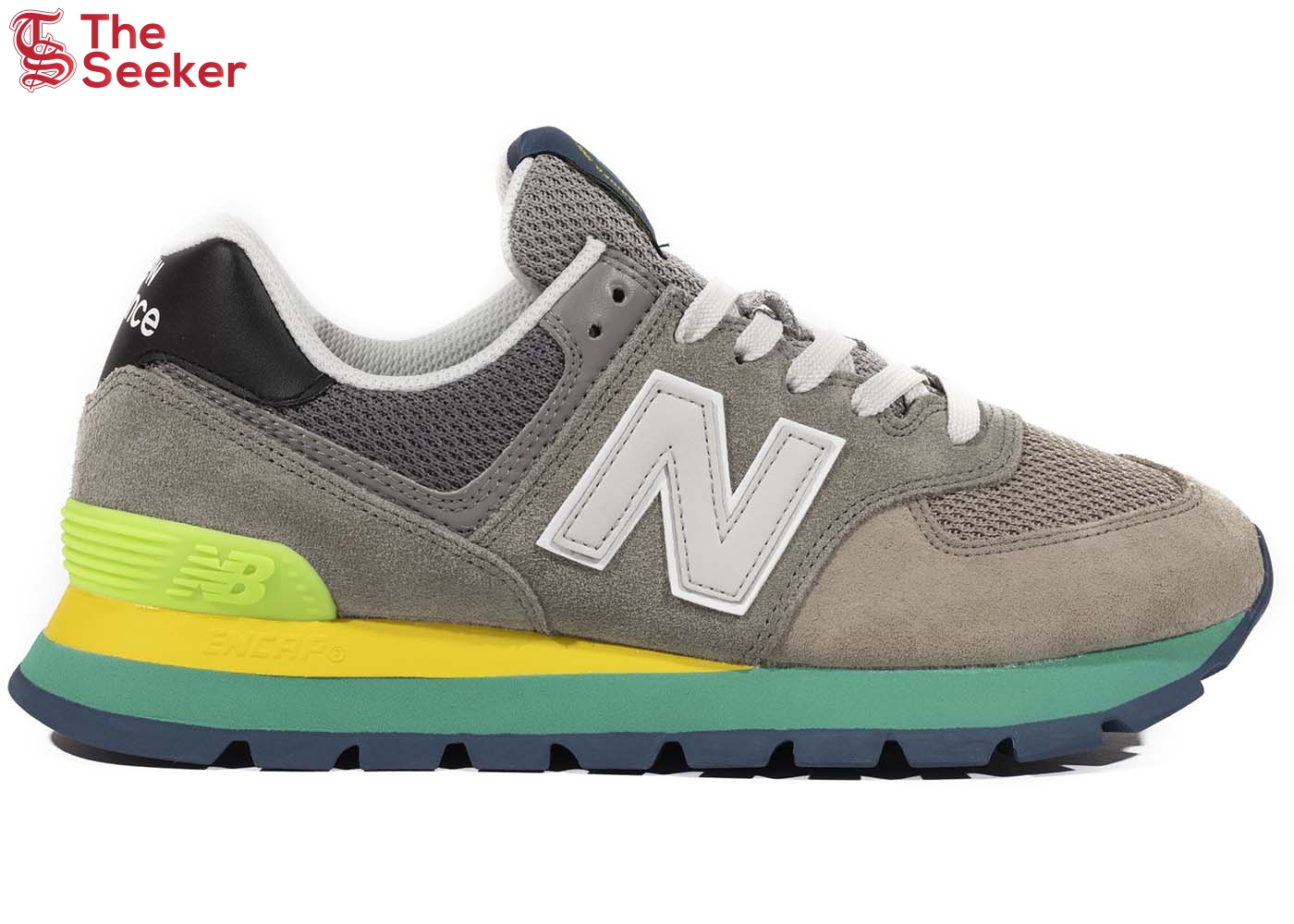 New Balance 574 Rugged Grey Yellow Emerald