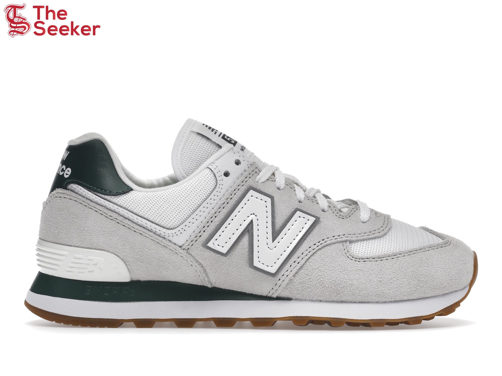 New Balance 574 White Green Gum