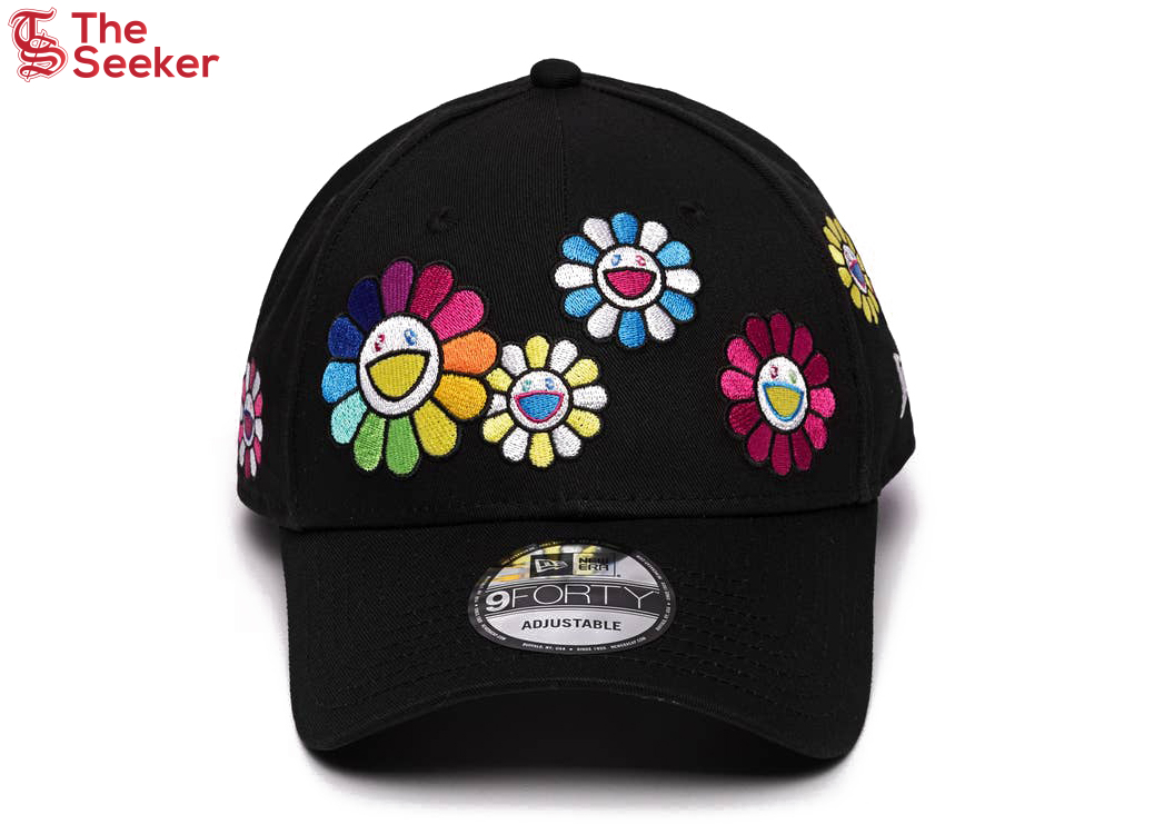 New Era x Takashi Murakami Flower Allover 9Forty Cloth Strap Hat Black Multi
