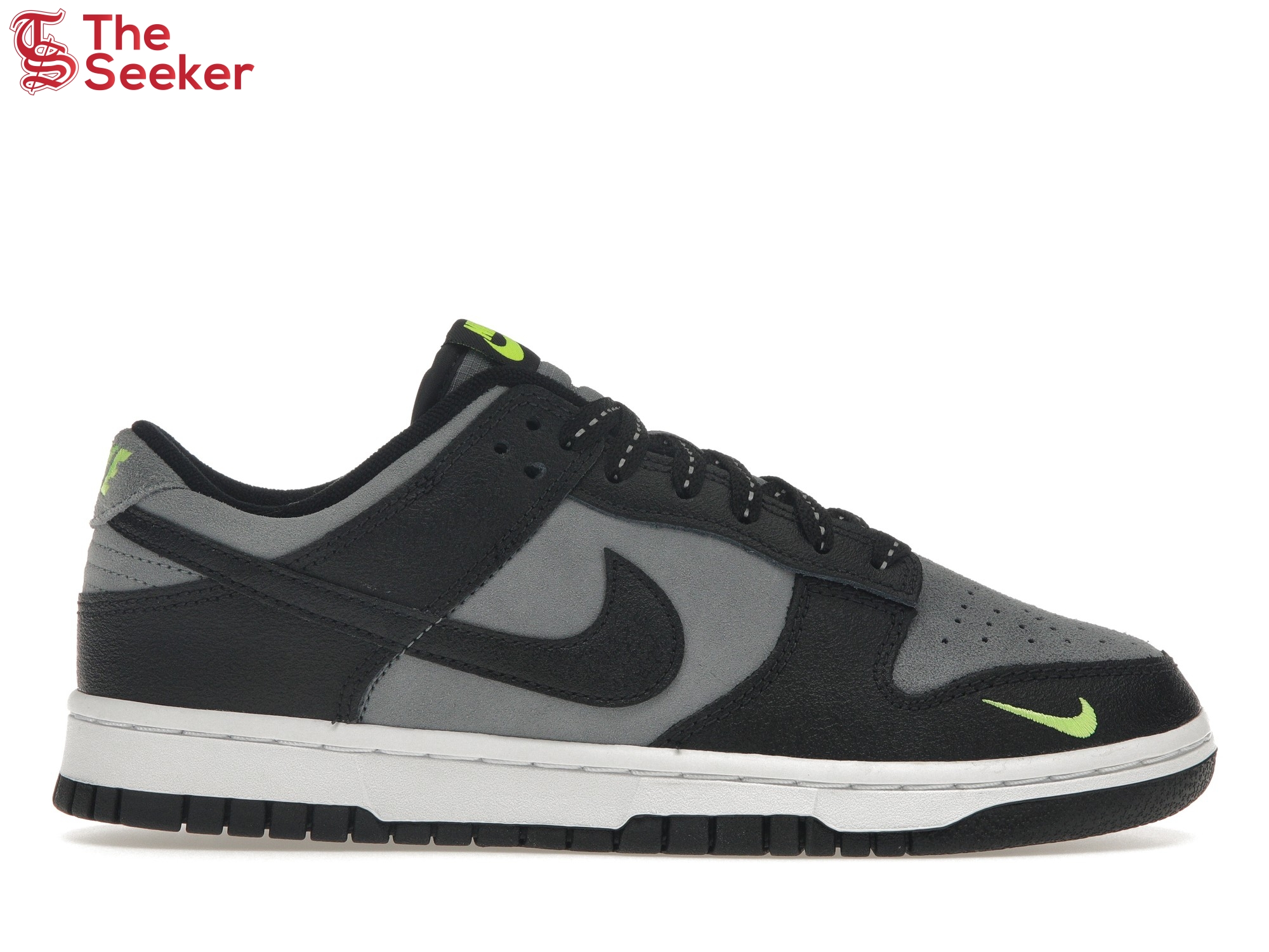 Nike Dunk Low Black Cool Grey Volt Mini Swoosh