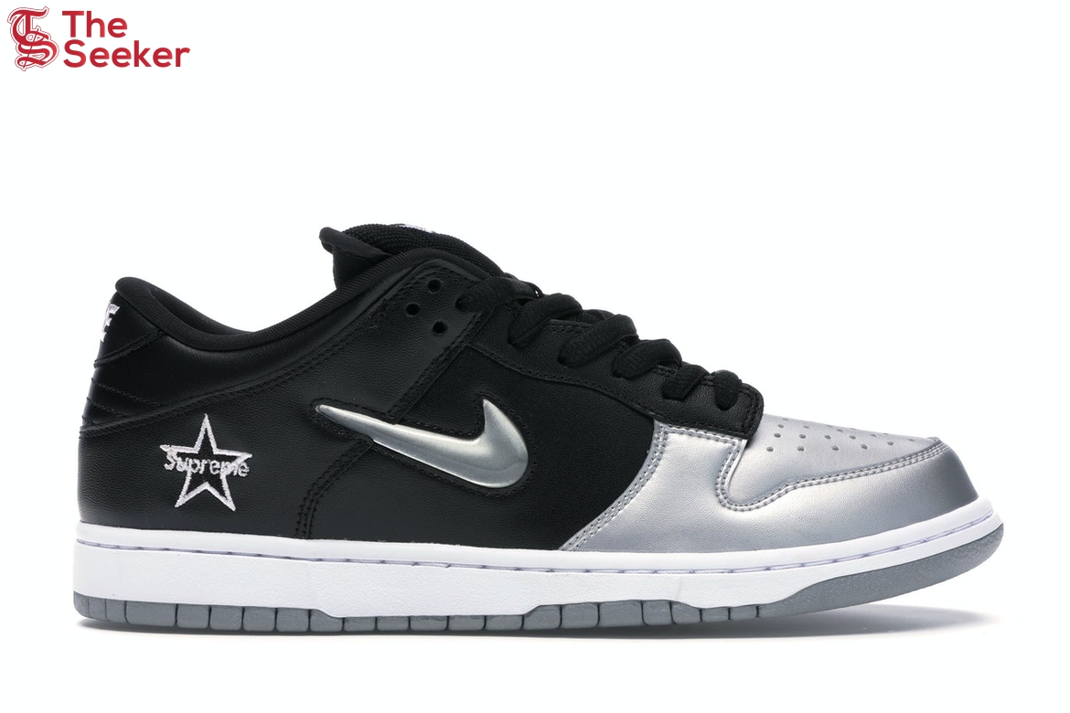 Nike SB Dunk Low Supreme Jewel Swoosh Silver