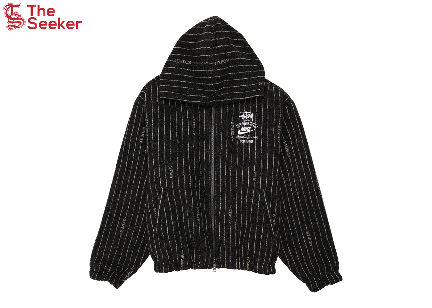 Nike x Stussy Striped Wool Jacket Black