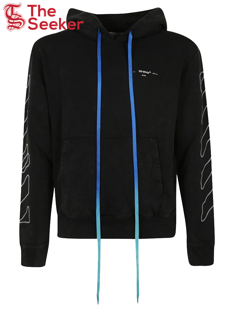 OFF-WHITE Abstract Arrows Embroidered Hoodie Black/White