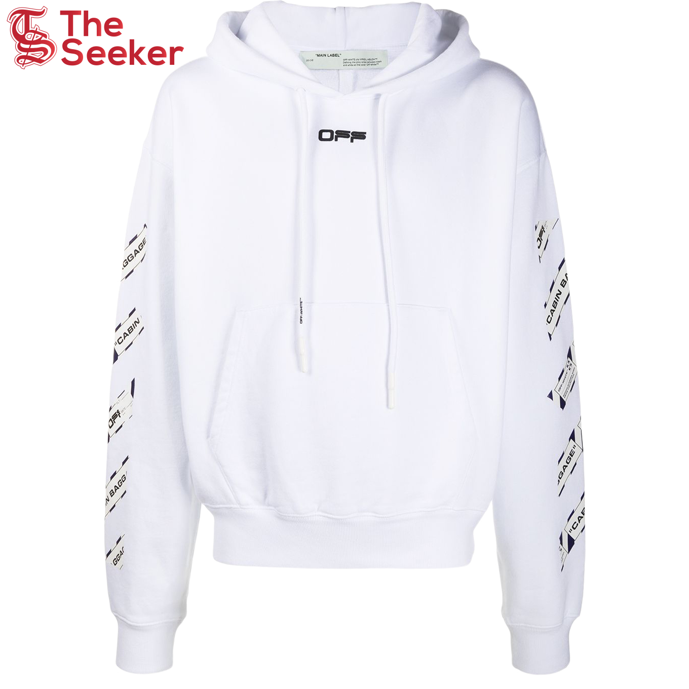 OFF-WHITE Airport Tape Arrows Diag Hoodie White