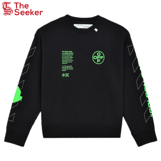 OFF-WHITE Arch Shapes Incompiuto Sweatshirt Black/Brilliant Green