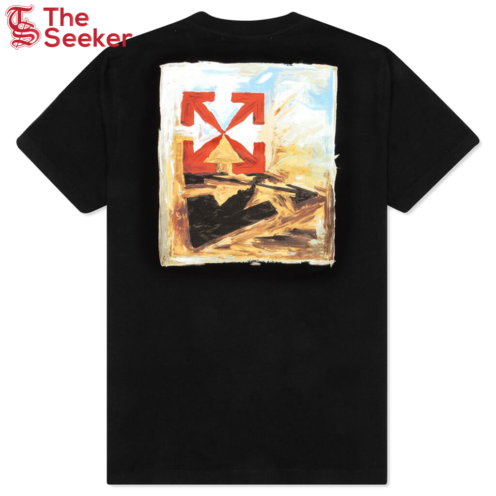 OFF-WHITE Arrow On Canvas Print Tee Black