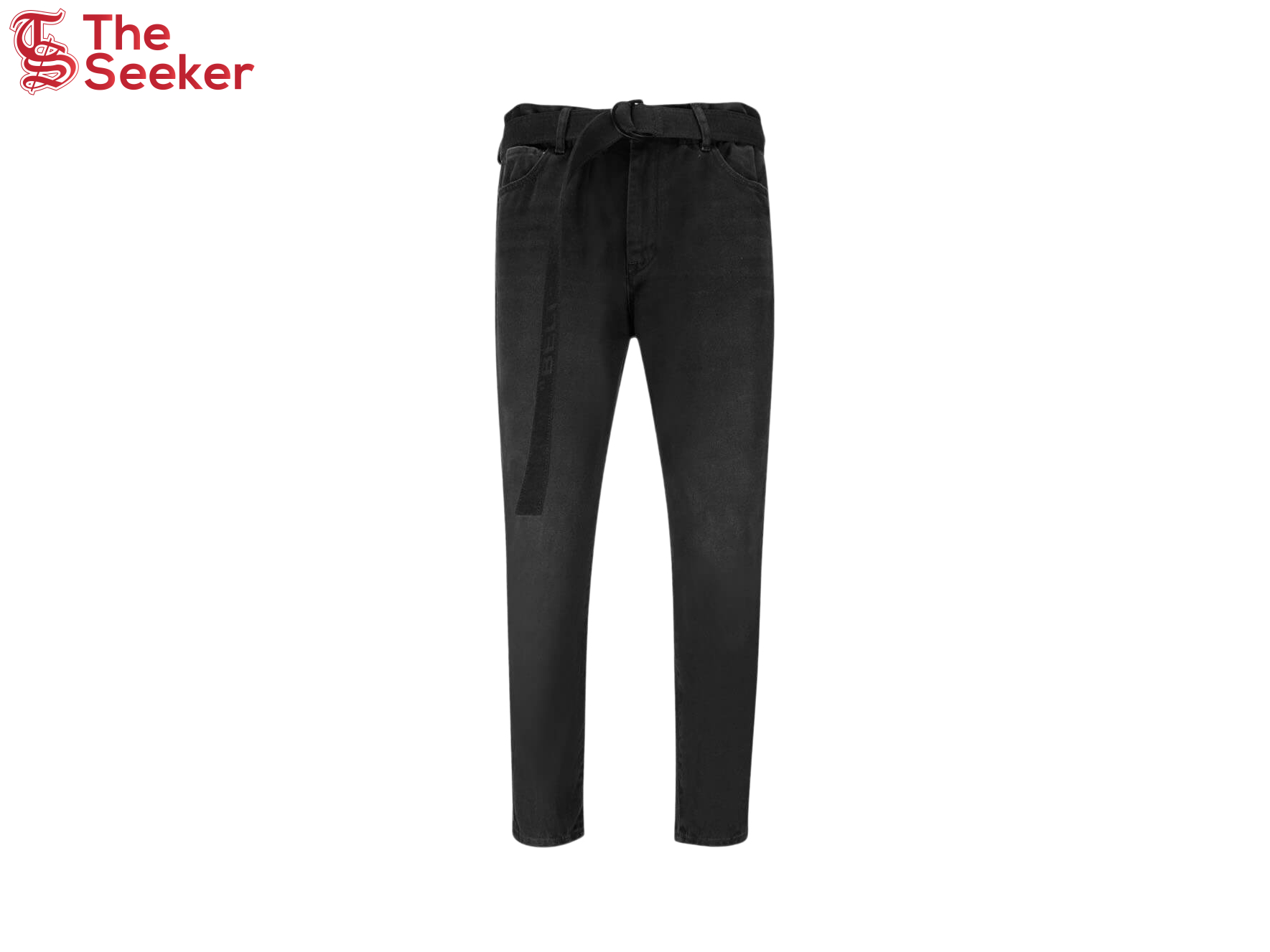 OFF-WHITE Belted Low Crotch Slim Fit Denim II Jeans Black
