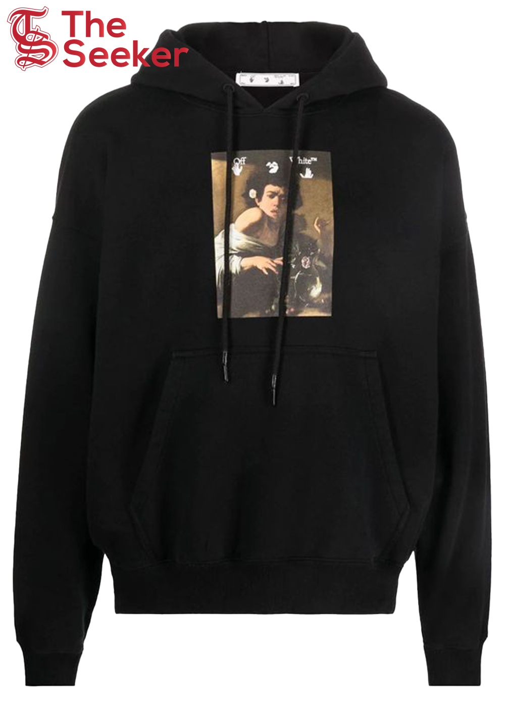 OFF-WHITE Caravaggio Boy Bitten By A Lizard Hoodie Black