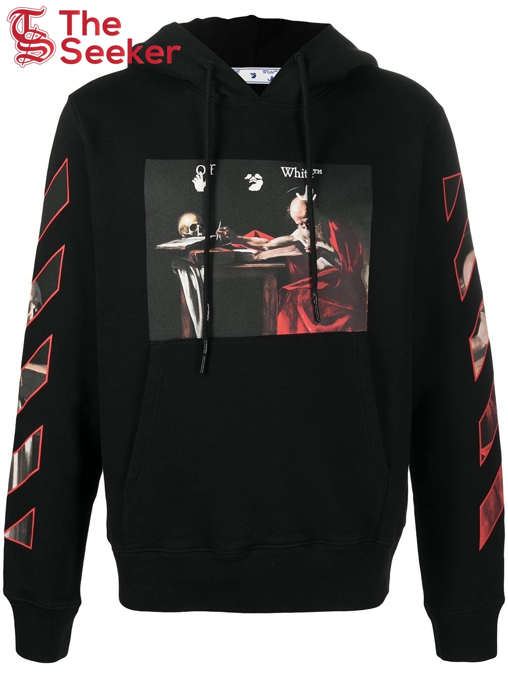 OFF-WHITE Caravaggio Diag Sleeve Hoodie Black/Red