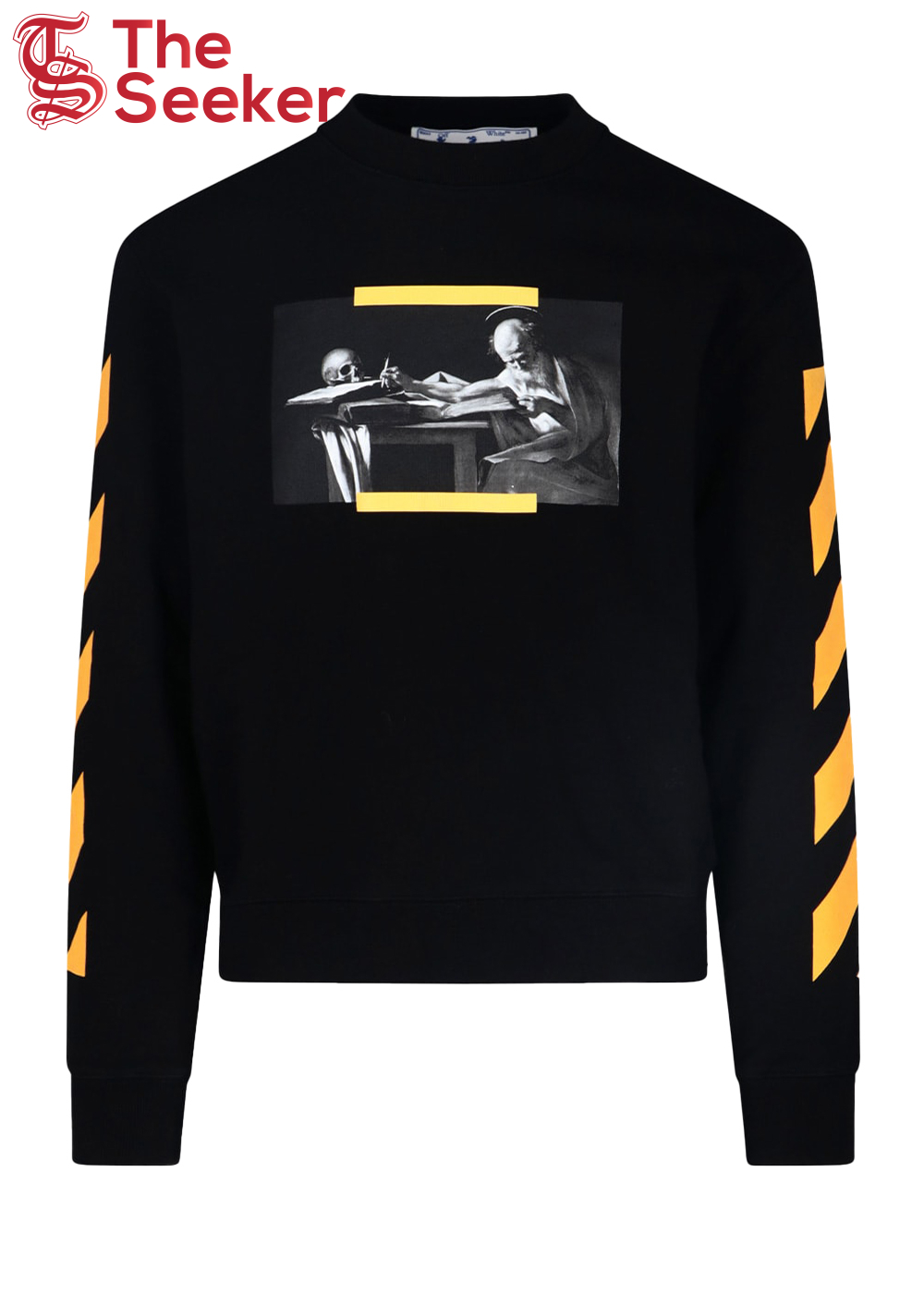 OFF-WHITE Caravaggio Saint Jerome Writing Print Sweatshirt Black Yellow