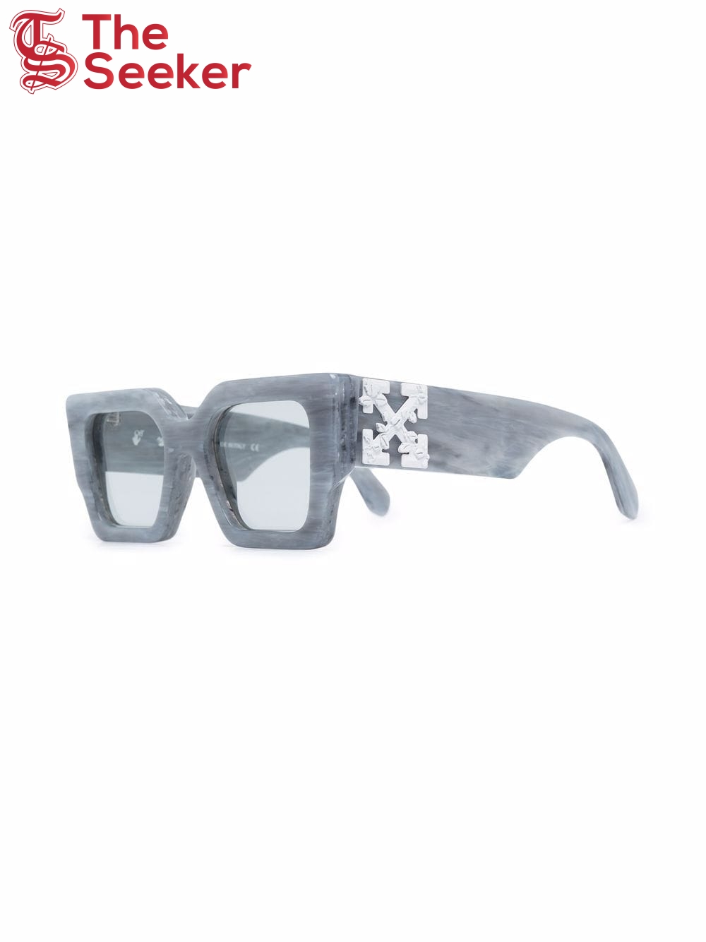 OFF-WHITE Catalina Rectangular Frame Sunglasses Light Grey/Light Grey/White (OERI003Y21PLA0010505)