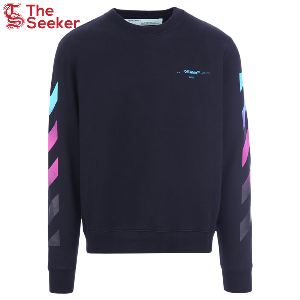 OFF-WHITE Diag Gradient Crewneck Sweatshirt Black/Multicolor