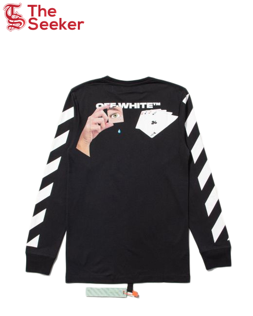 OFF-WHITE Diag Hand Card Long Sleeve T-Shirt Black/Multicolor