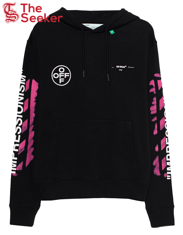 OFF-WHITE Diag Stencil Hoodie Black/Multicolor