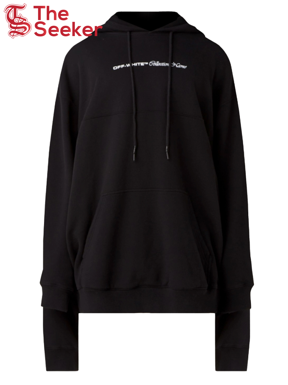 OFF-WHITE Double Sleeves Logo Print Oversized Hoodie Black/White