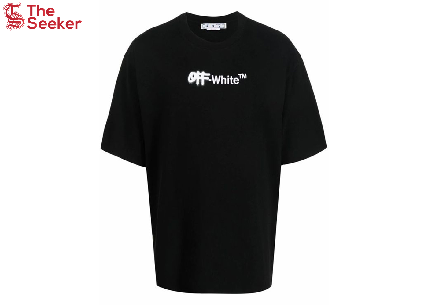 OFF-WHITE Embroidered Spray Helvetica Skate Tee Black/White