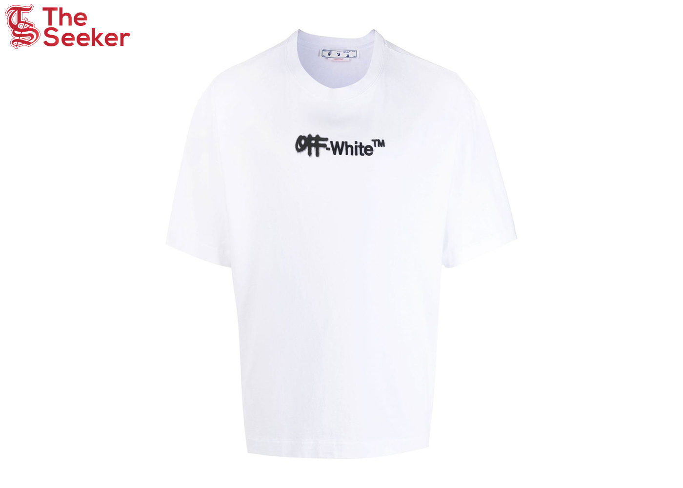 OFF-WHITE Embroidered Spray Helvetica Skate Tee White/Black