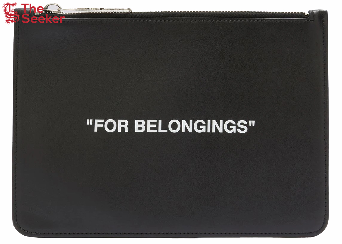 OFF-WHITE "FOR BELONGINGS" Pouch Black