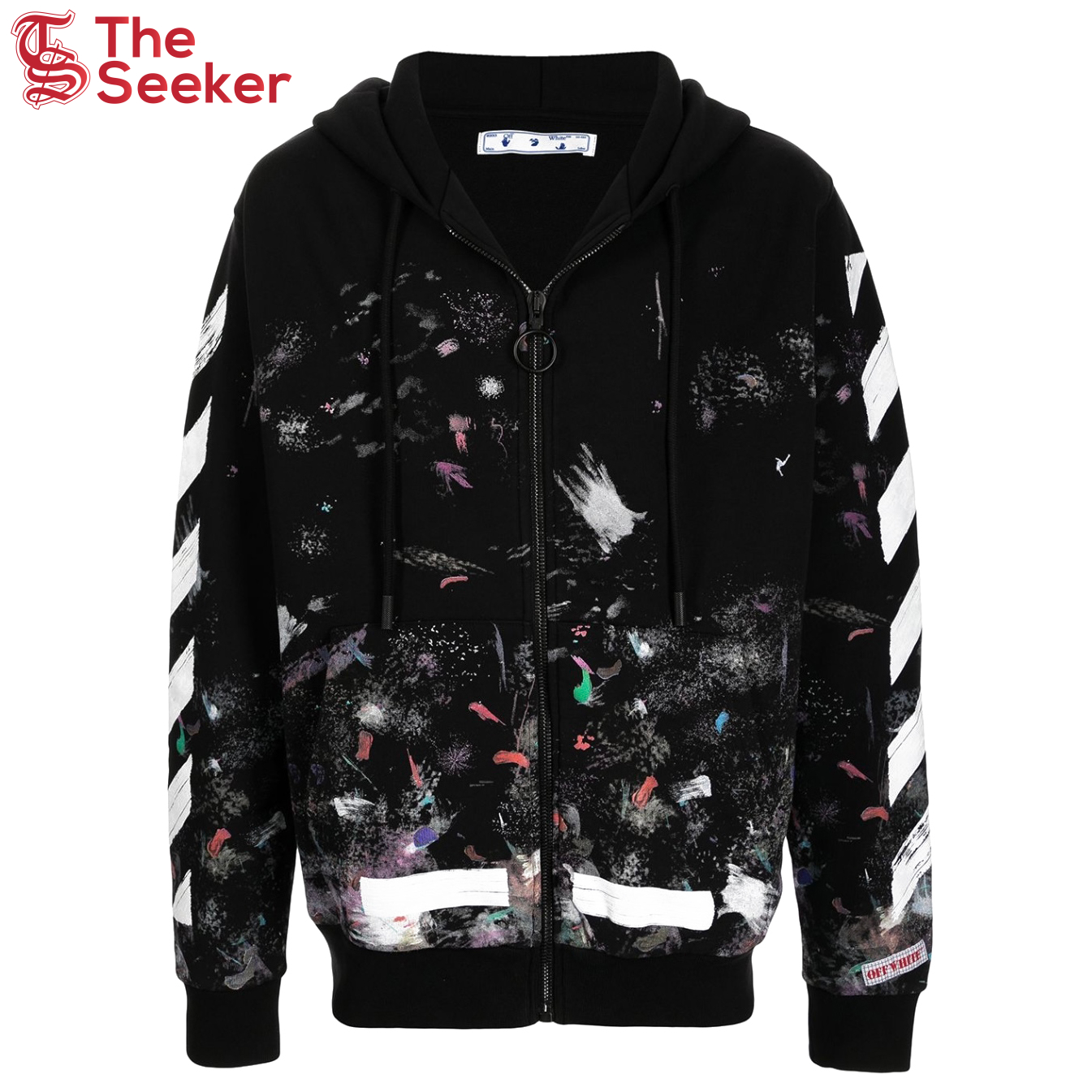 OFF-WHITE Galaxy Brushed Zip Up Hoodie Black