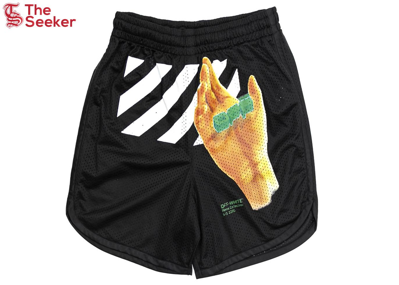 OFF-WHITE Hand Logo Mesh Shorts Black