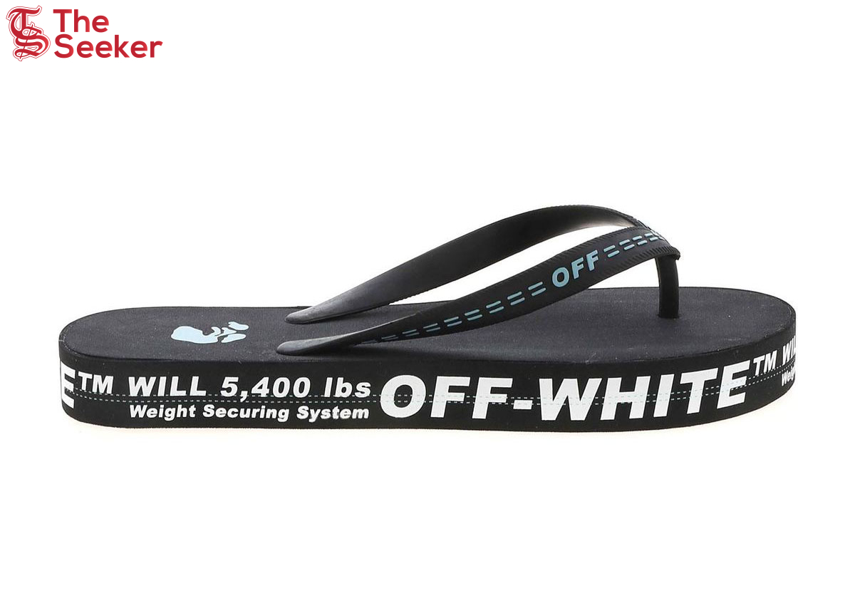 OFF-WHITE Logo Flip Flop Black White