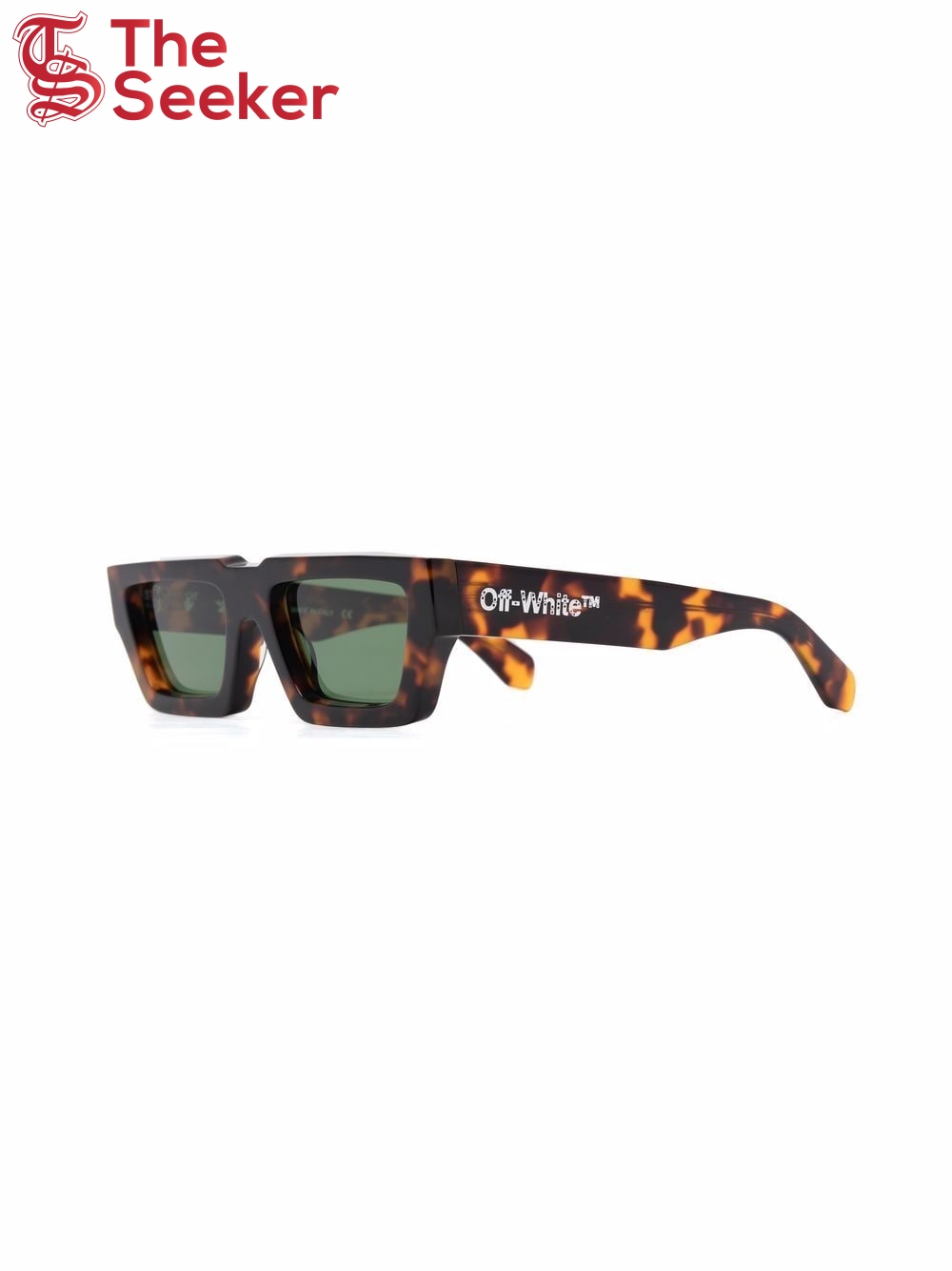 OFF-WHITE Manchester Rectangular Frame Sunglasses Brown/Green/White (OERI002Y21PLA0016055)