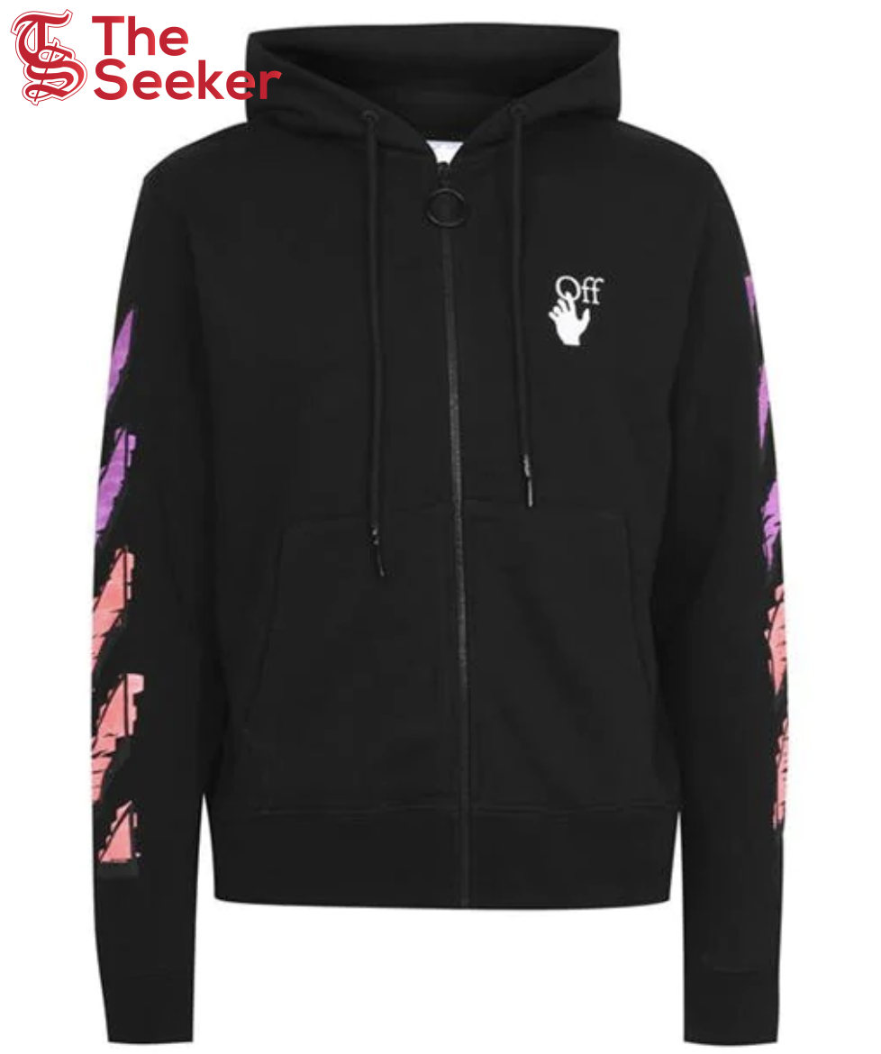 OFF-WHITE Marker Zip Hoodie Black