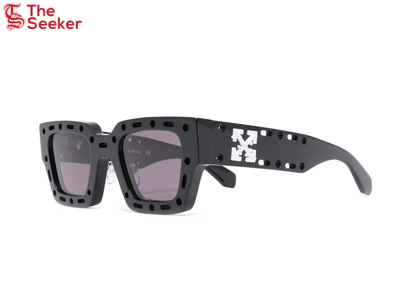 OFF-WHITE Mercer Cut-Out Square Frame Sunglasses Black/White (OERI026S22PLA0011007 BLK)