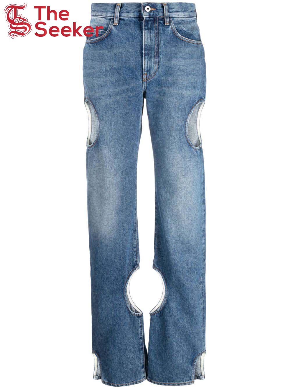 OFF-WHITE Meteor Hole-Detail Jeans Blue
