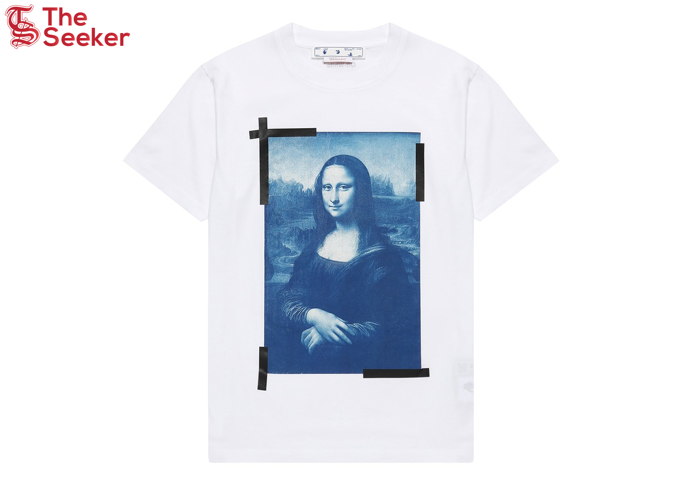 OFF-WHITE Mona Lisa Print Logo Slim Fit T-shirt White/Blue/Black