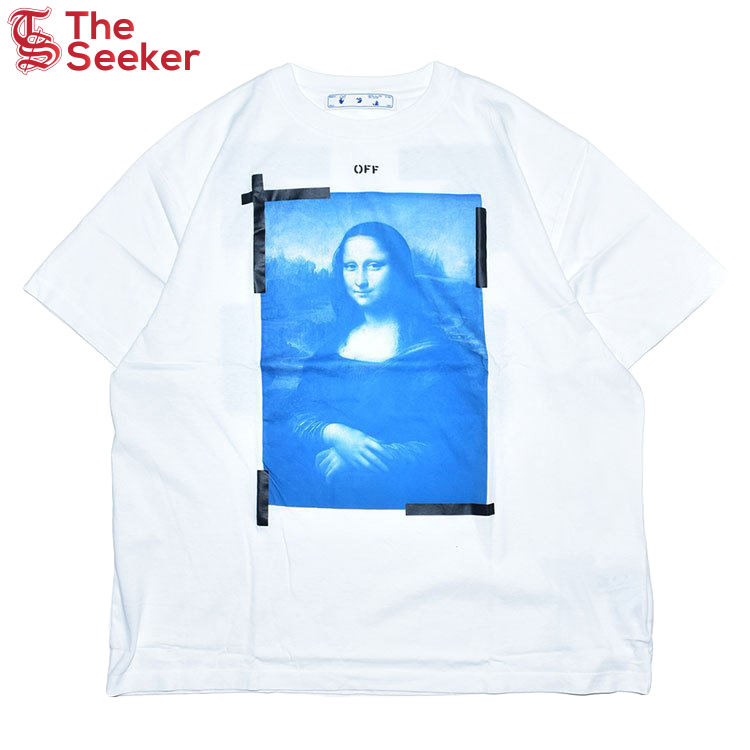 OFF-WHITE Mona Lisa tape Tee White/Blue