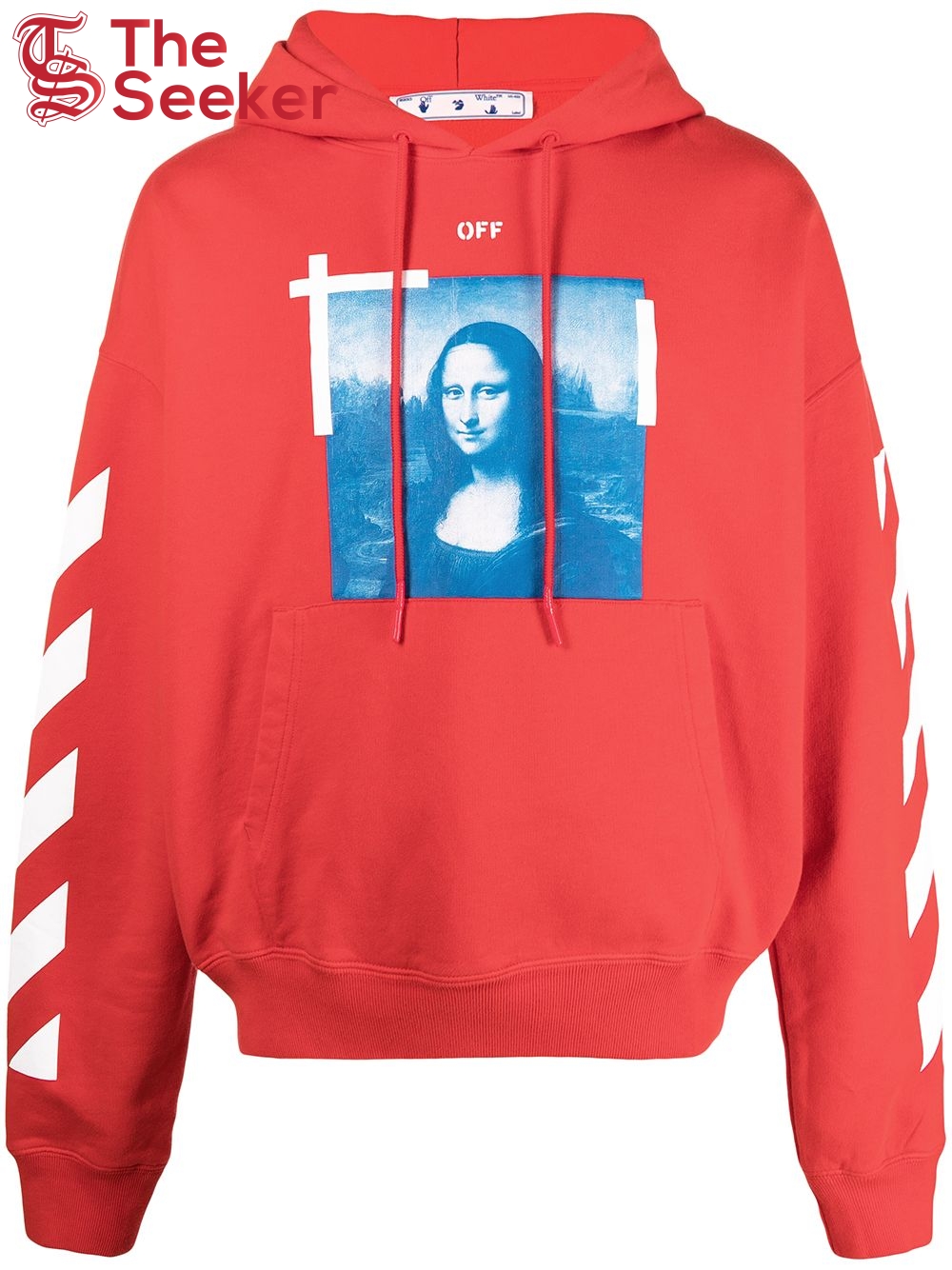 OFF-WHITE Mona Lisa White Diag Sleeve Hoodie Orange