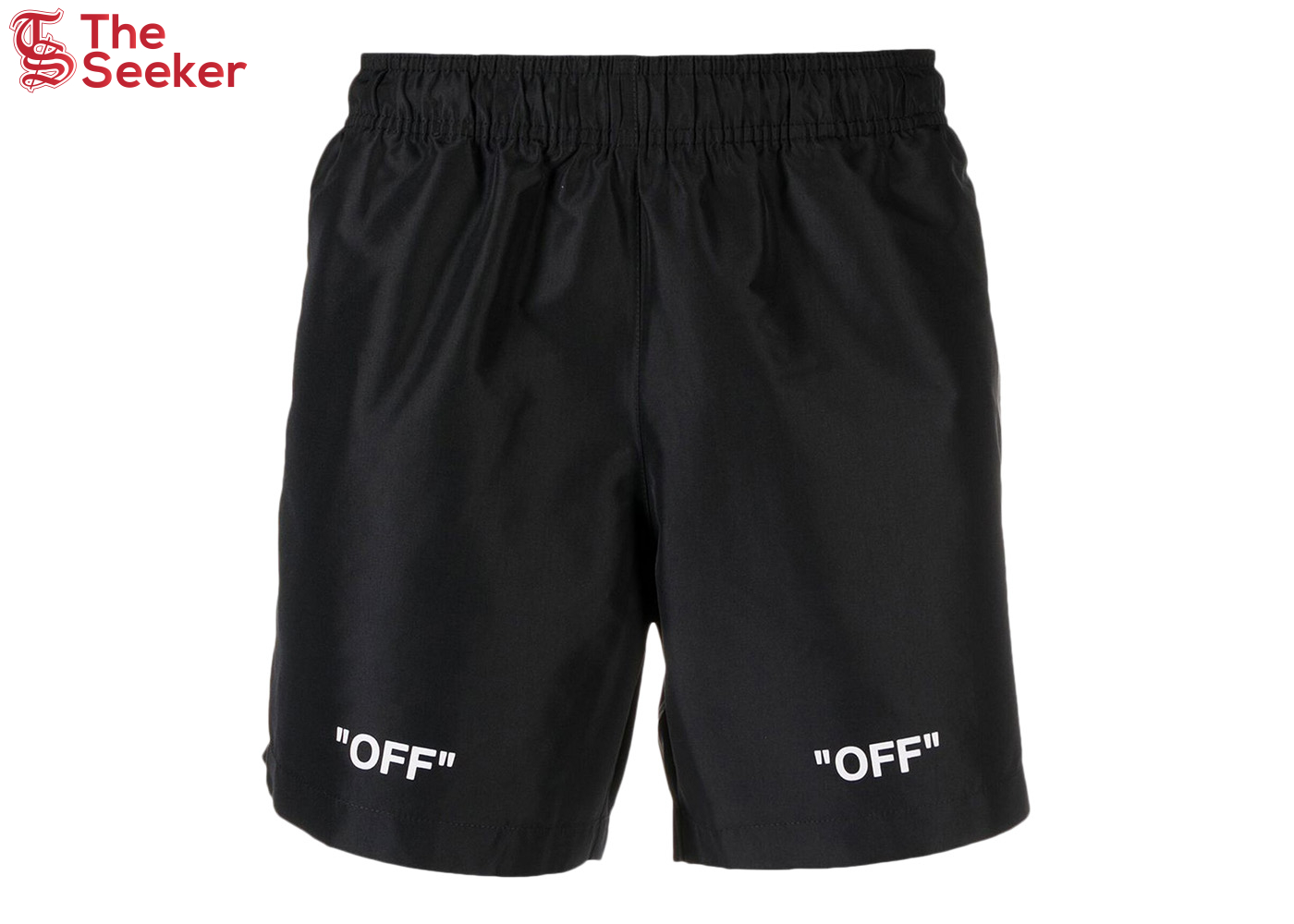 OFF-WHITE Off Logo Print Swim Shorts Black