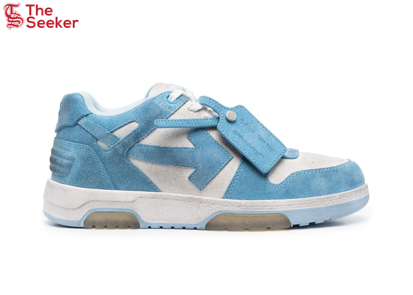 OFF-WHITE OOO Low Out Of Office Vintage Suede White Light Blue
