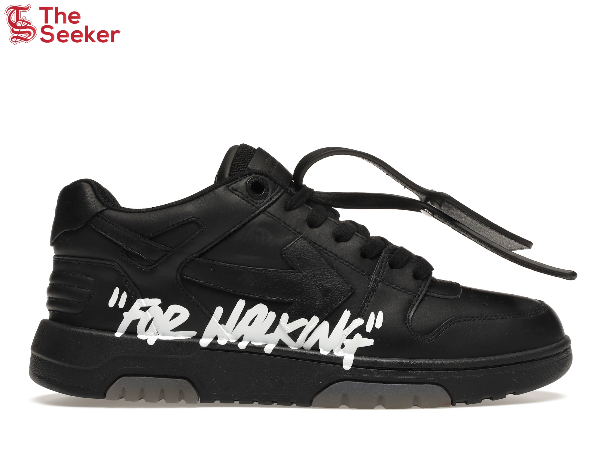 OFF-WHITE OOO Low Tops "For Walking" Black White