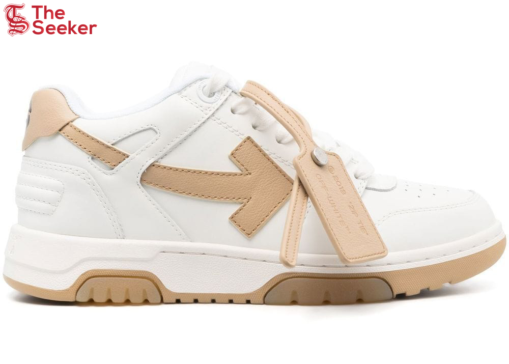 OFF-WHITE Out Of Office Calf Leather White Camel (Women's)